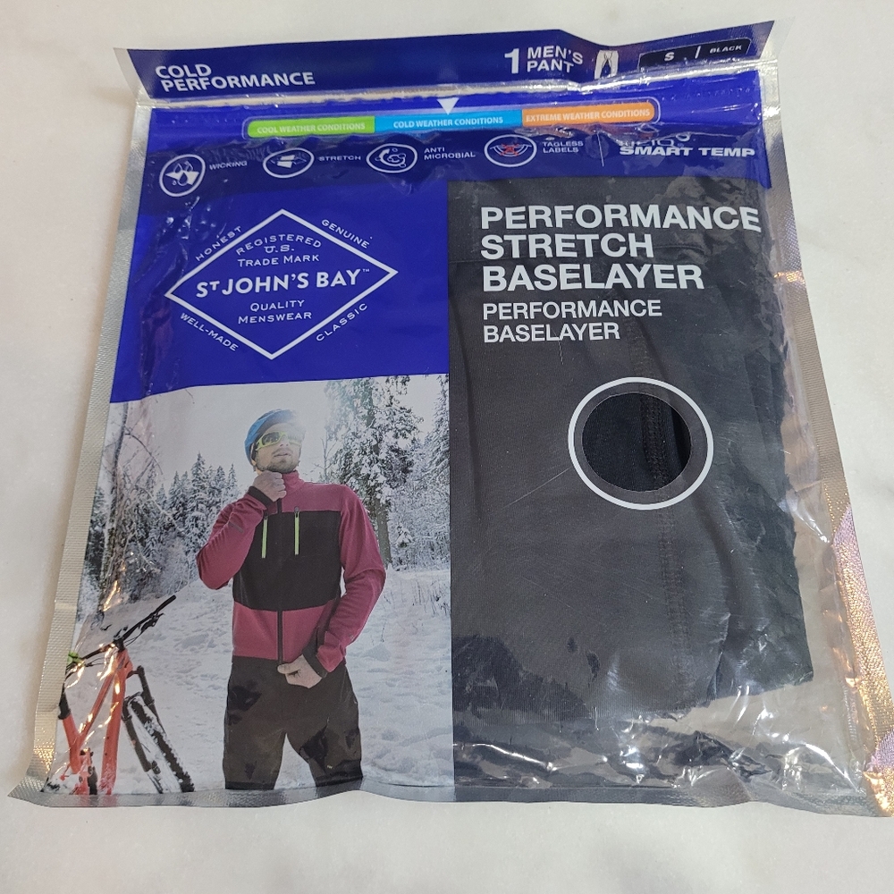 St. John’s Bay Cold Performance Stretch Baselayer Men's Pant Size Small